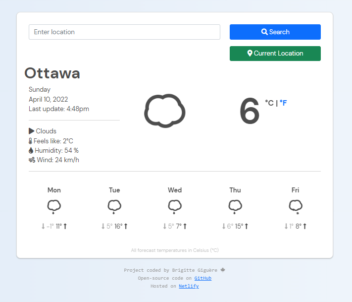 Reach Weather App Preview